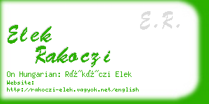 elek rakoczi business card